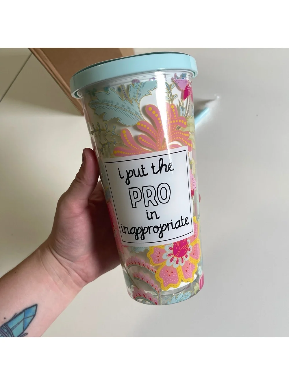 Mugsby Funny Women's Adult Tumbler Cup W/Straw